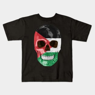 Palestine Flag Skull - Gift for Palestinian With Roots From Palestine Kids T-Shirt